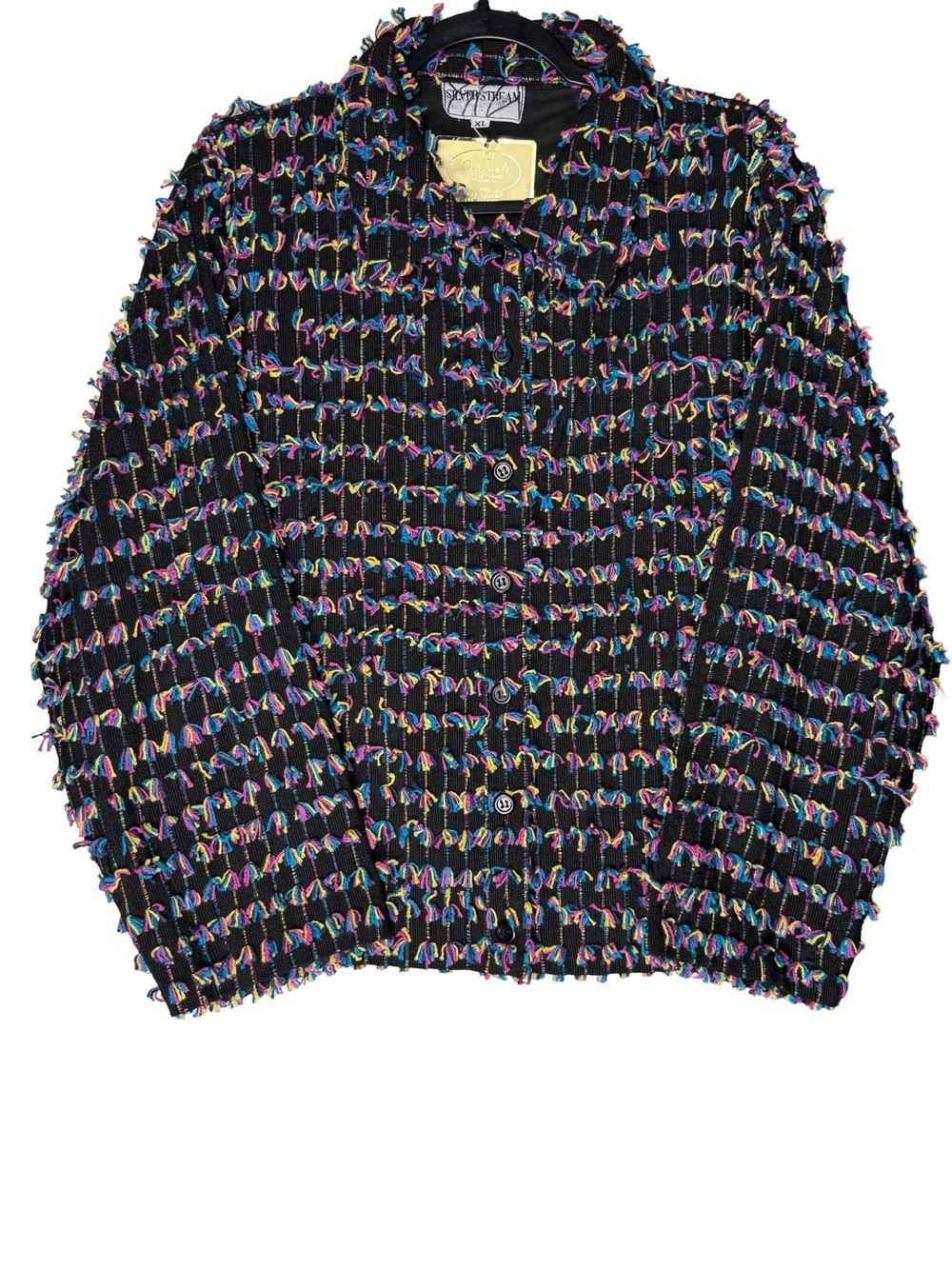 Silverstream VJH Originals Jacket Sz XL Textured Fringe Art Colorful VTG 90s NEW
